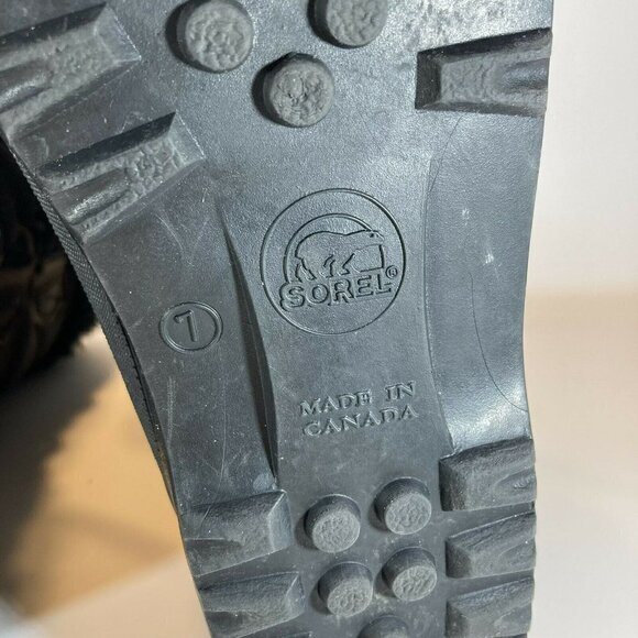 Sorel Kaufmam Canada Black Lined Rubber Fur Top Lace Up Snow Boots - Picture 7 of 11